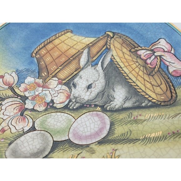 Vtg 1973 Veneto Flair Plate Easter V. Tiziano Italy Limited Edition Bunny - Picture 4 of 7